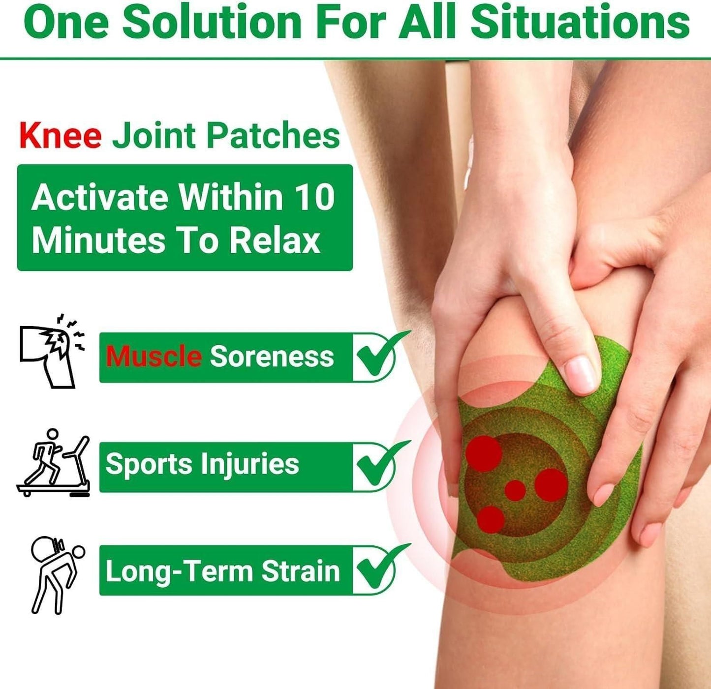 Daily Herbal Knee Pain Relief Patches (Pack of 10,20,30 Patches Kit)